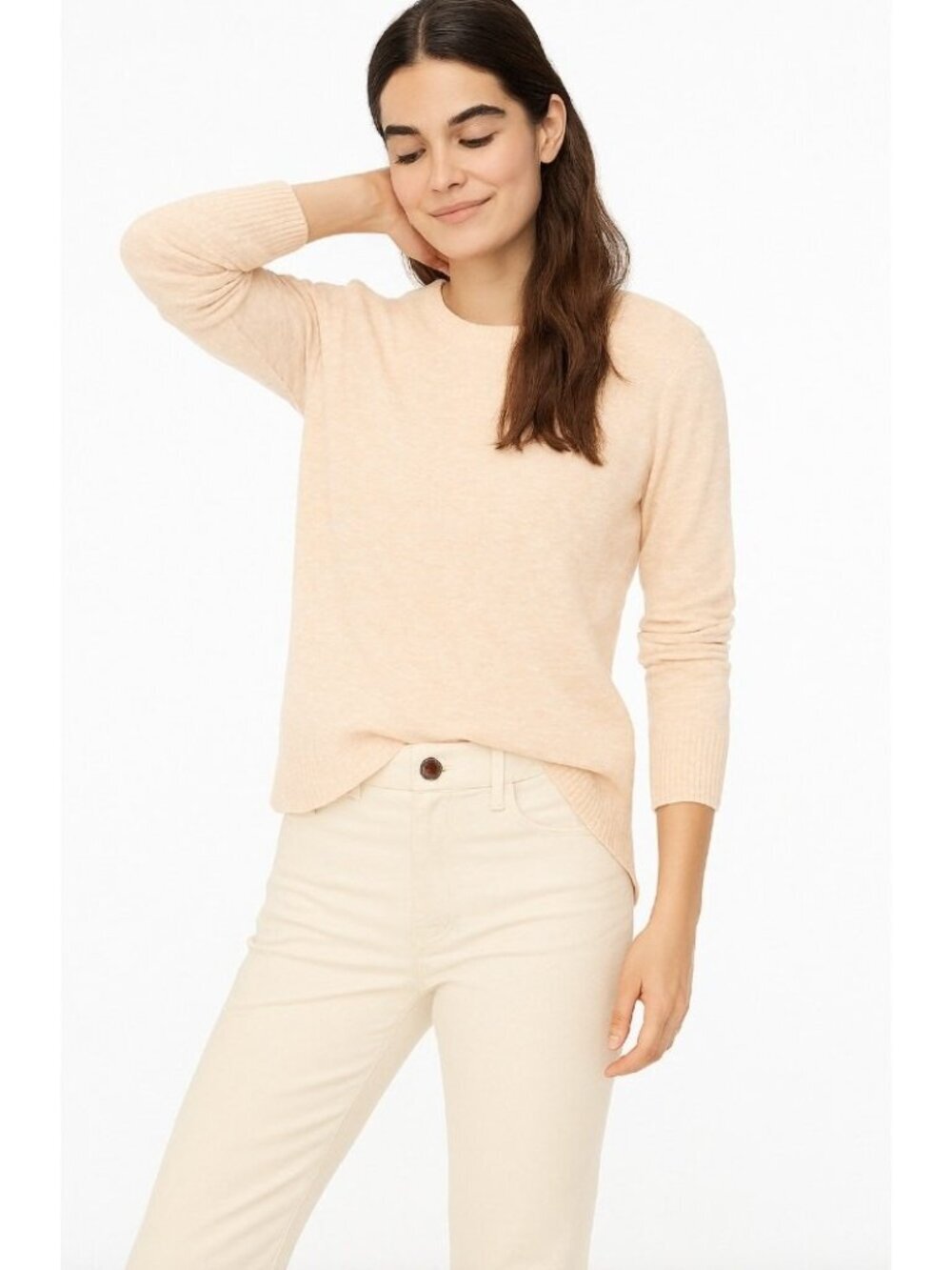 J. Crew Crew Neck Beach Sweater Orange Sherbet Medium #A2846